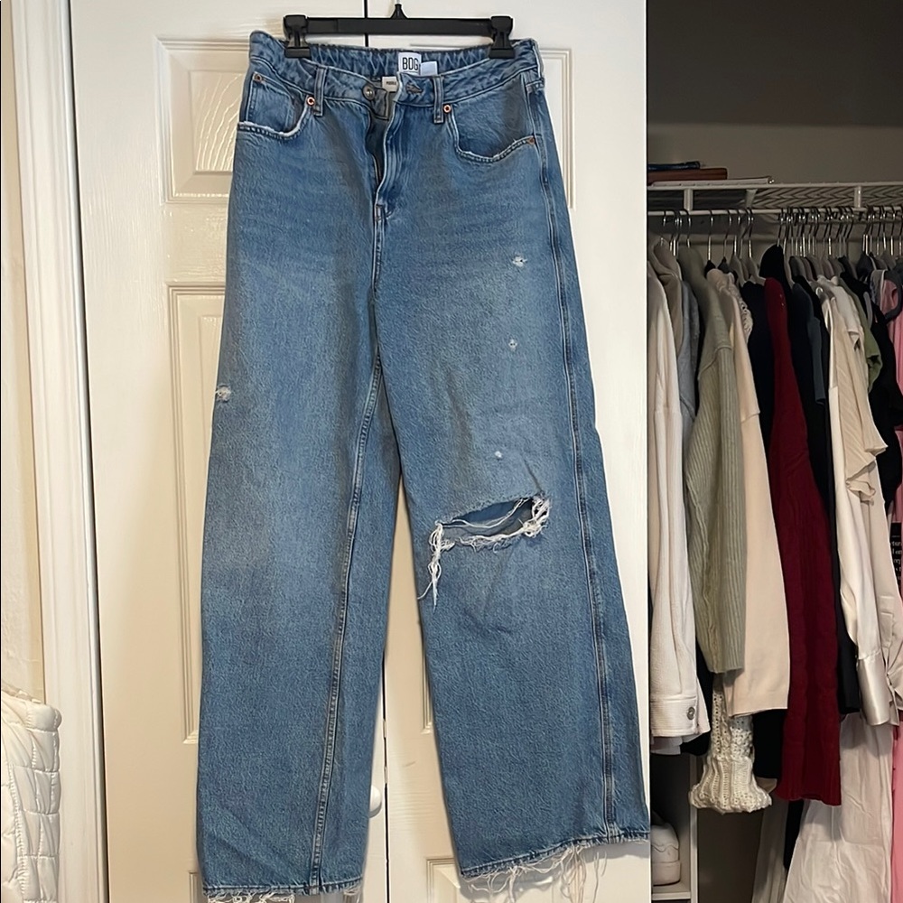 Blue Distressed Women's Jeans